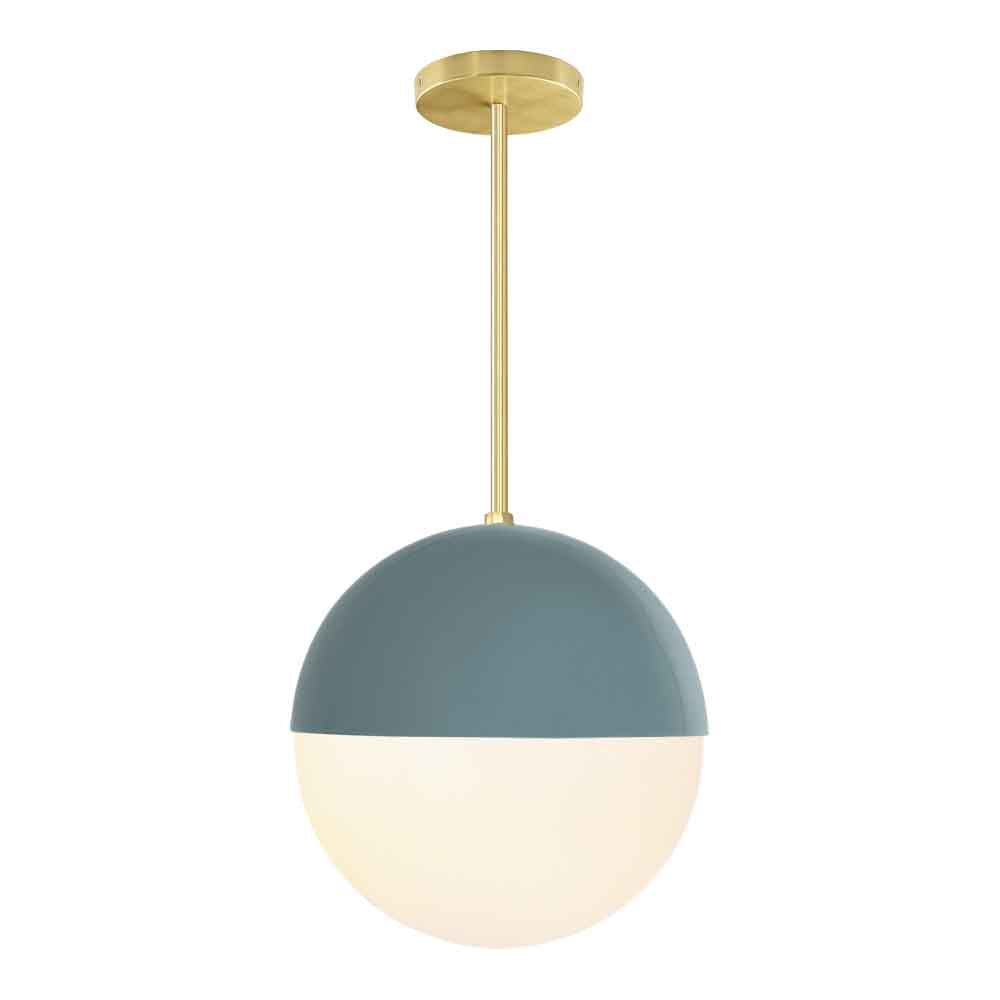 Brass and lagoon color Lure pendant 12" Dutton Brown lighting
