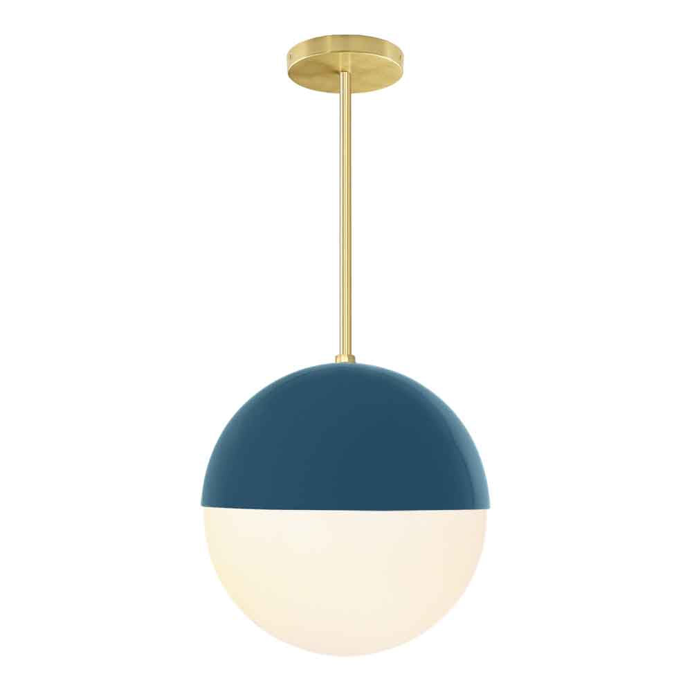 Brass and slate blue color Lure pendant 12" Dutton Brown lighting