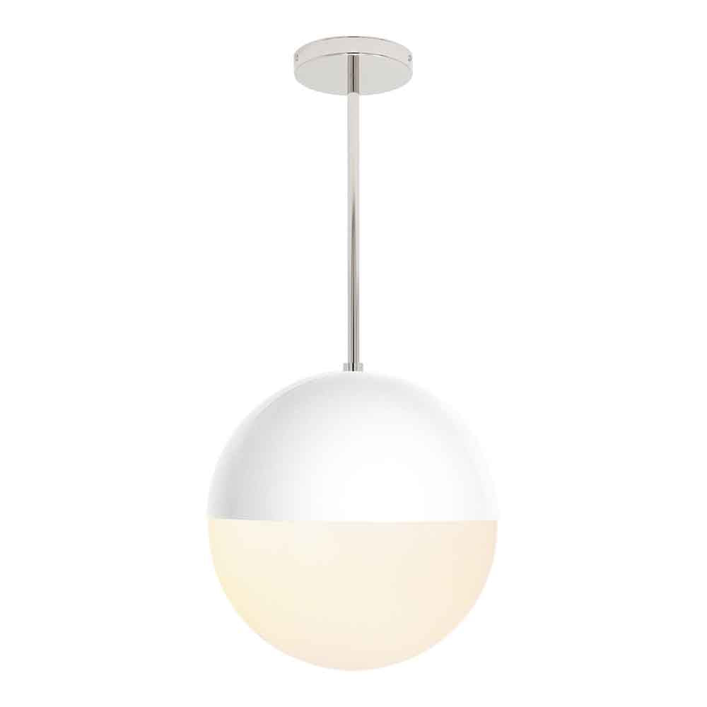 Nickel and white color Lure pendant 12" Dutton Brown lighting