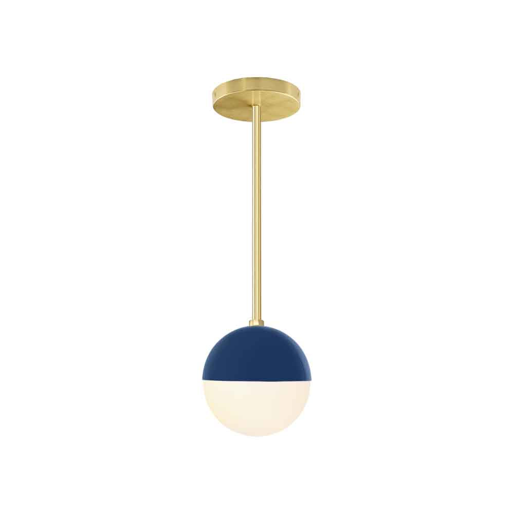 Brass and cobalt color Lure pendant 6" Dutton Brown lighting