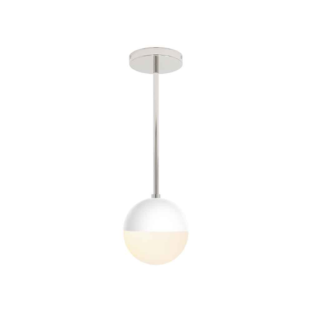 Nickel and white color Lure pendant 6" Dutton Brown lighting