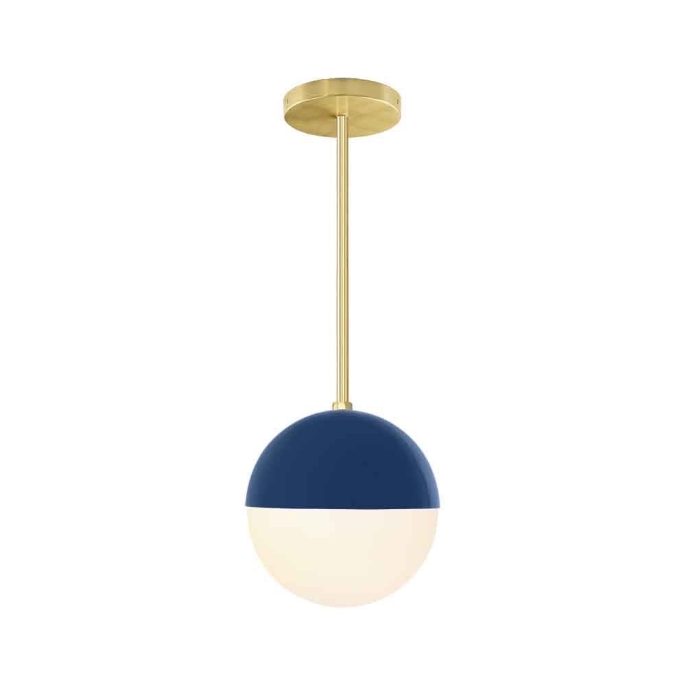 Brass and cobalt color Lure pendant 8" Dutton Brown lighting