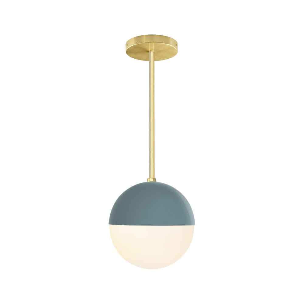 Brass and lagoon color Lure pendant 8" Dutton Brown lighting