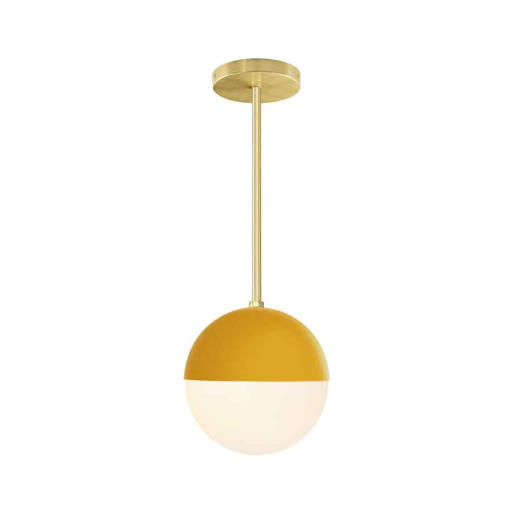 Brass and ochre color Lure pendant 8" Dutton Brown lighting