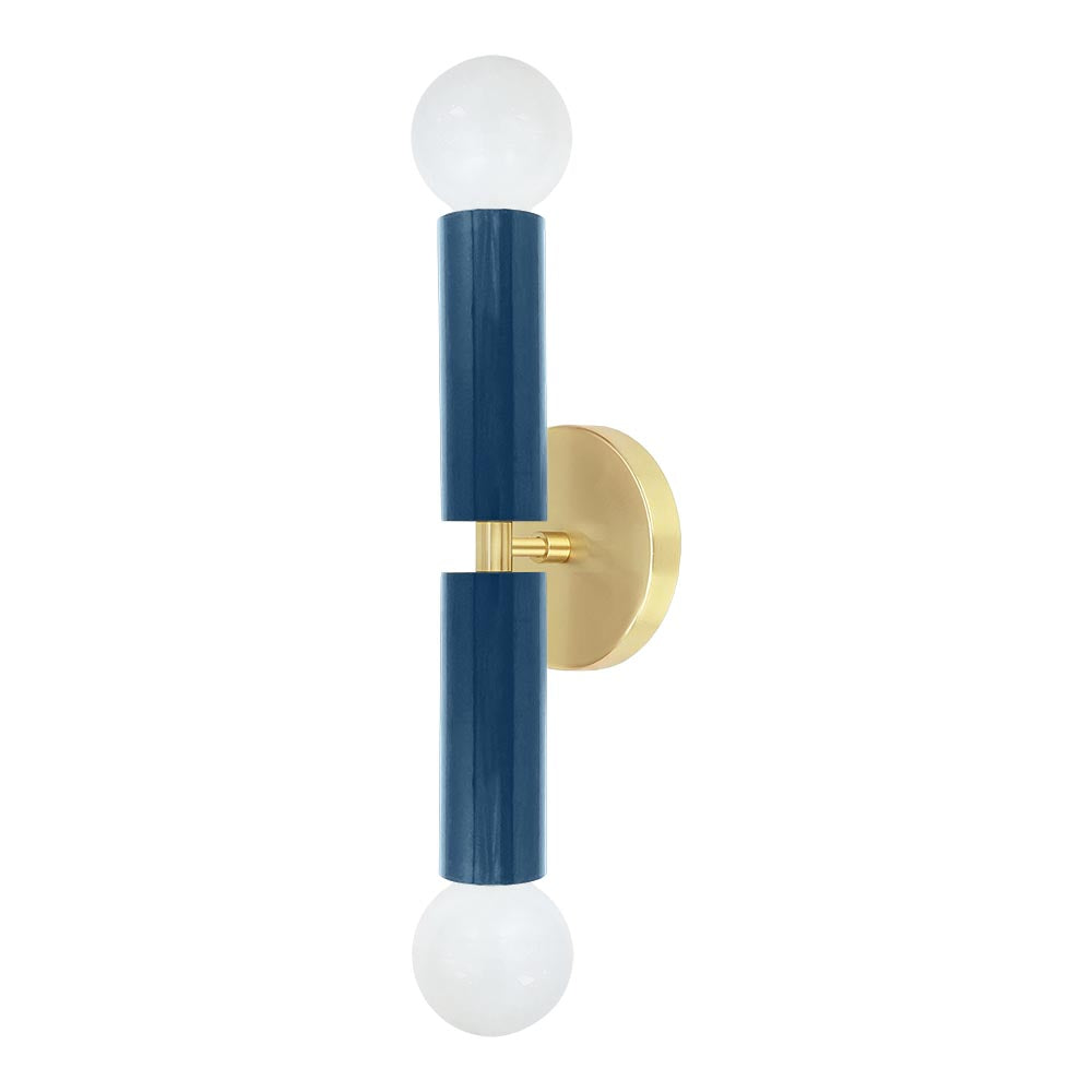 Brass and slate blue color Monarch sconce Dutton Brown lighting