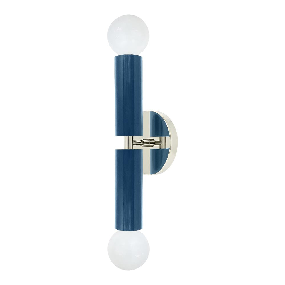 Nickel and slate blue color Monarch sconce Dutton Brown lighting