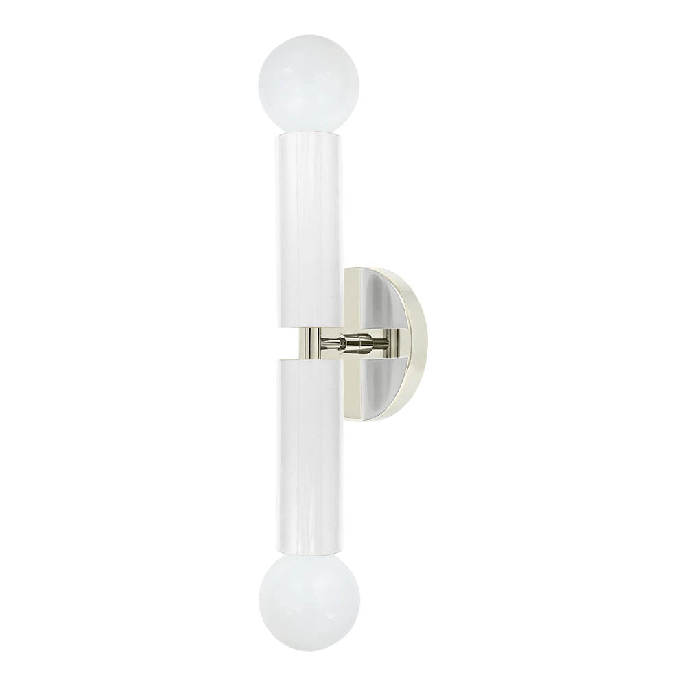Nickel and white color Monarch sconce Dutton Brown lighting