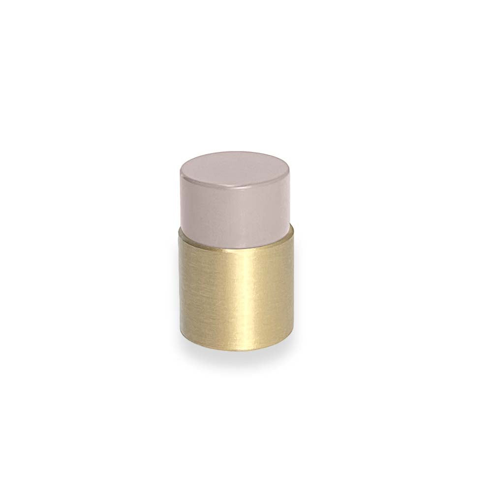 Brass and barely color Nip knob Dutton Brown hardware