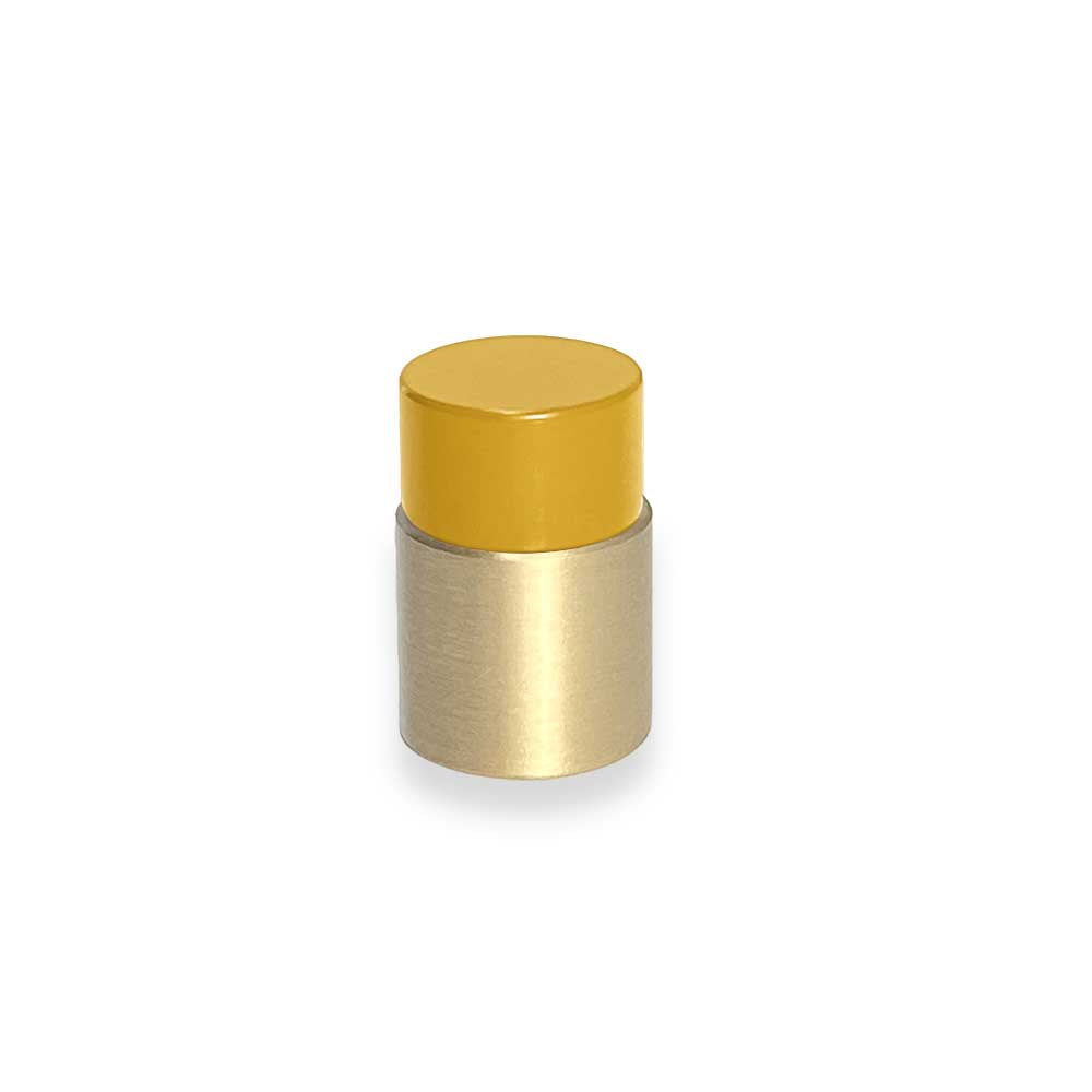 Brass and ochre color Nip knob Dutton Brown hardware