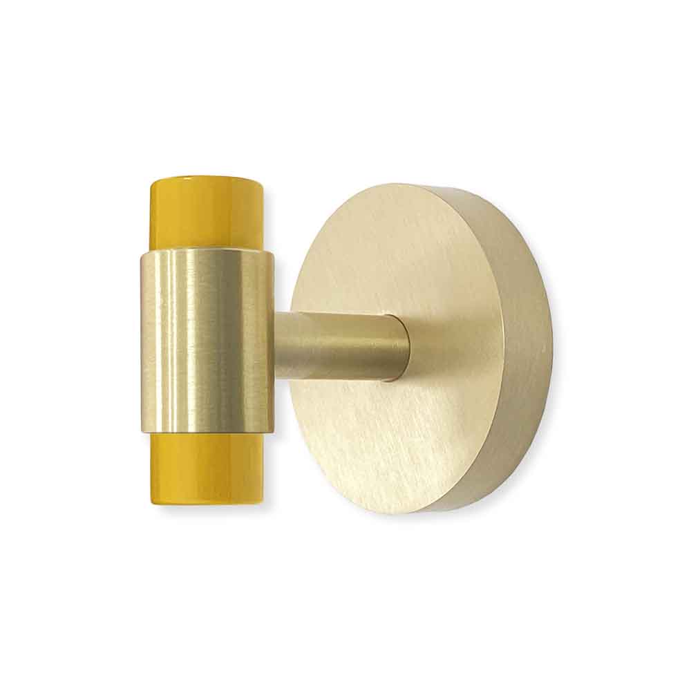 Brass and ochre color Persona hook Dutton Brown hardware