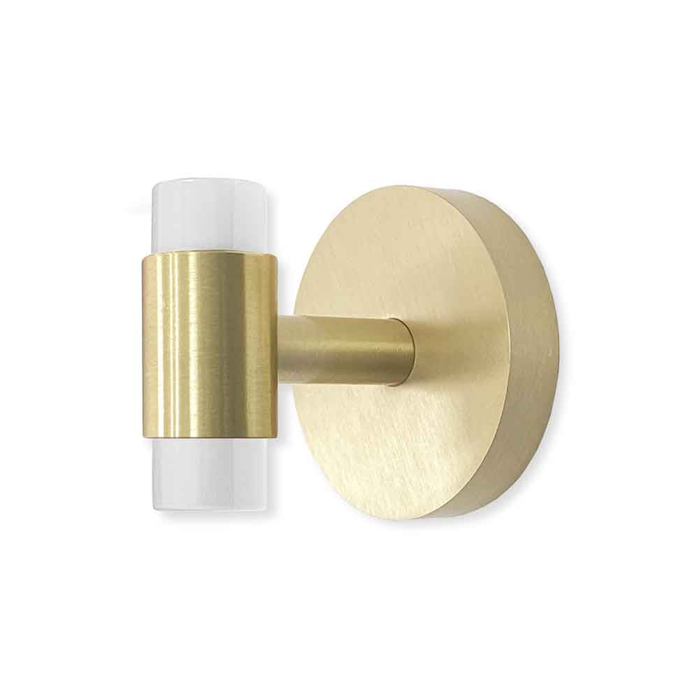 Brass and white color Persona hook Dutton Brown hardware