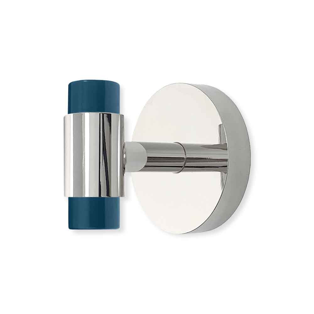 Nickel and slate blue color Persona hook Dutton Brown hardware