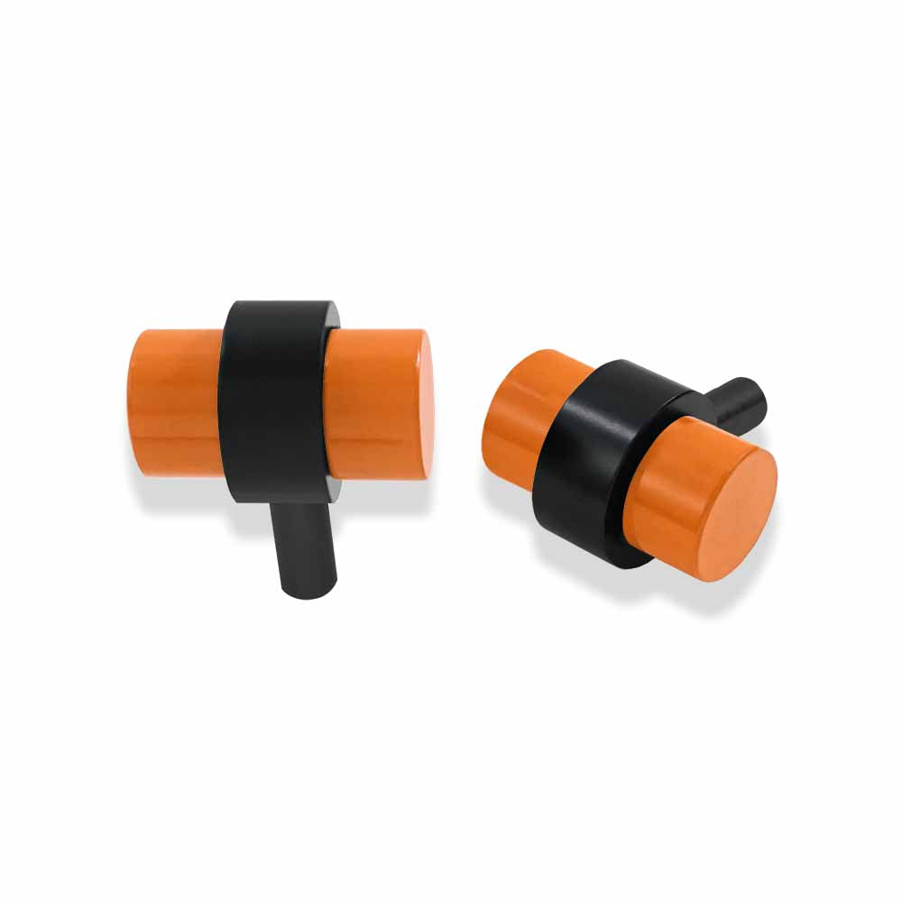 Black and orange color Persona Knob Dutton Brown hardware
