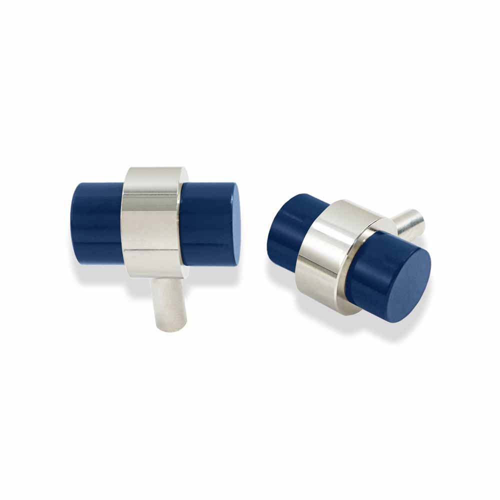 Nickel and cobalt color Persona Knob Dutton Brown hardware