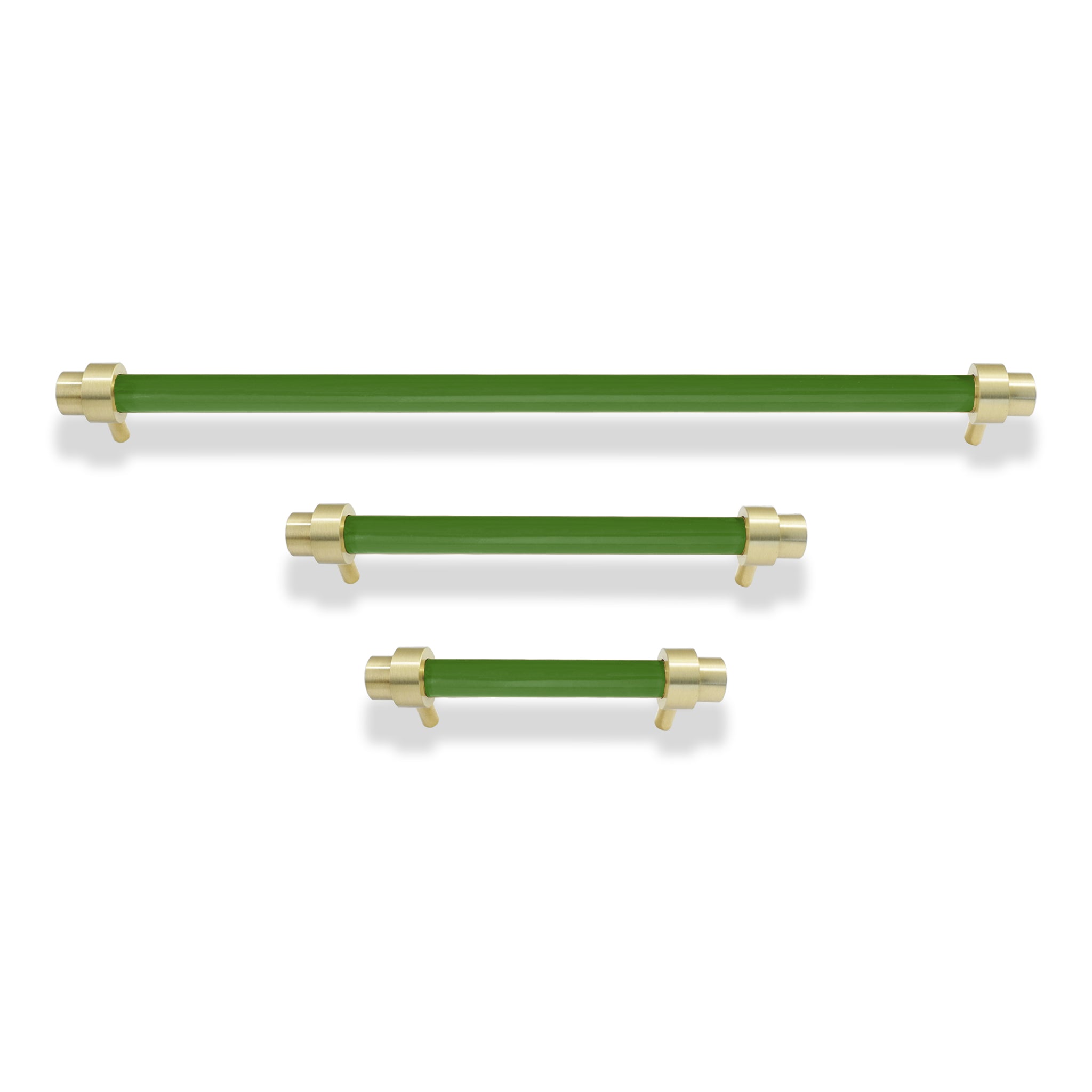 Python Green brass color Persona Pull hardware Dutton Brown.