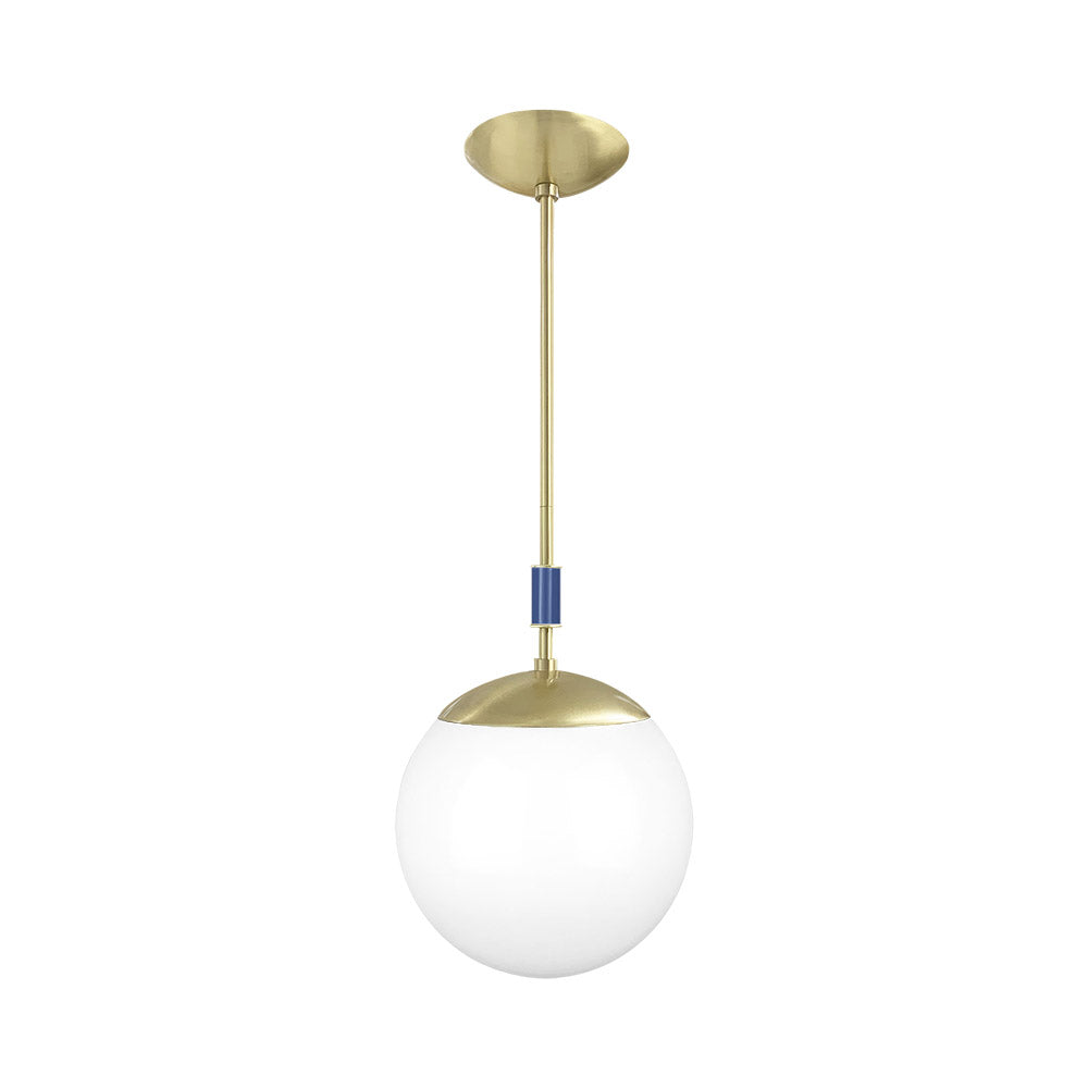 Brass and cobalt color Pop pendant 10" Dutton Brown lighting