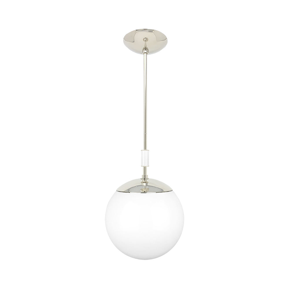 Nickel and white color Pop pendant 10" Dutton Brown lighting