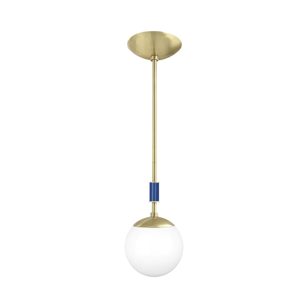 Brass and cobalt color Pop pendant 6" Dutton Brown lighting