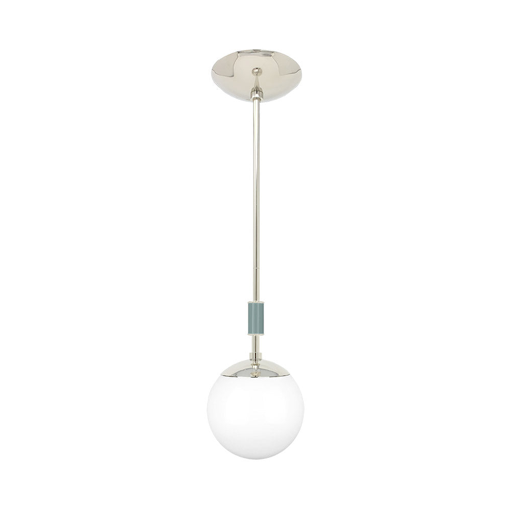 Nickel and python green color Pop pendant 6" Dutton Brown lighting