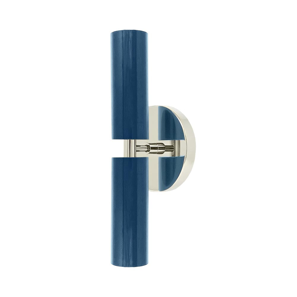 Nickel and slate blue color Ruler sconce Dutton Brown lighting
