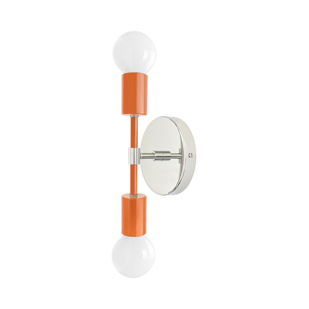 Nickel and orange color Scepter sconce 10" Dutton Brown lighting