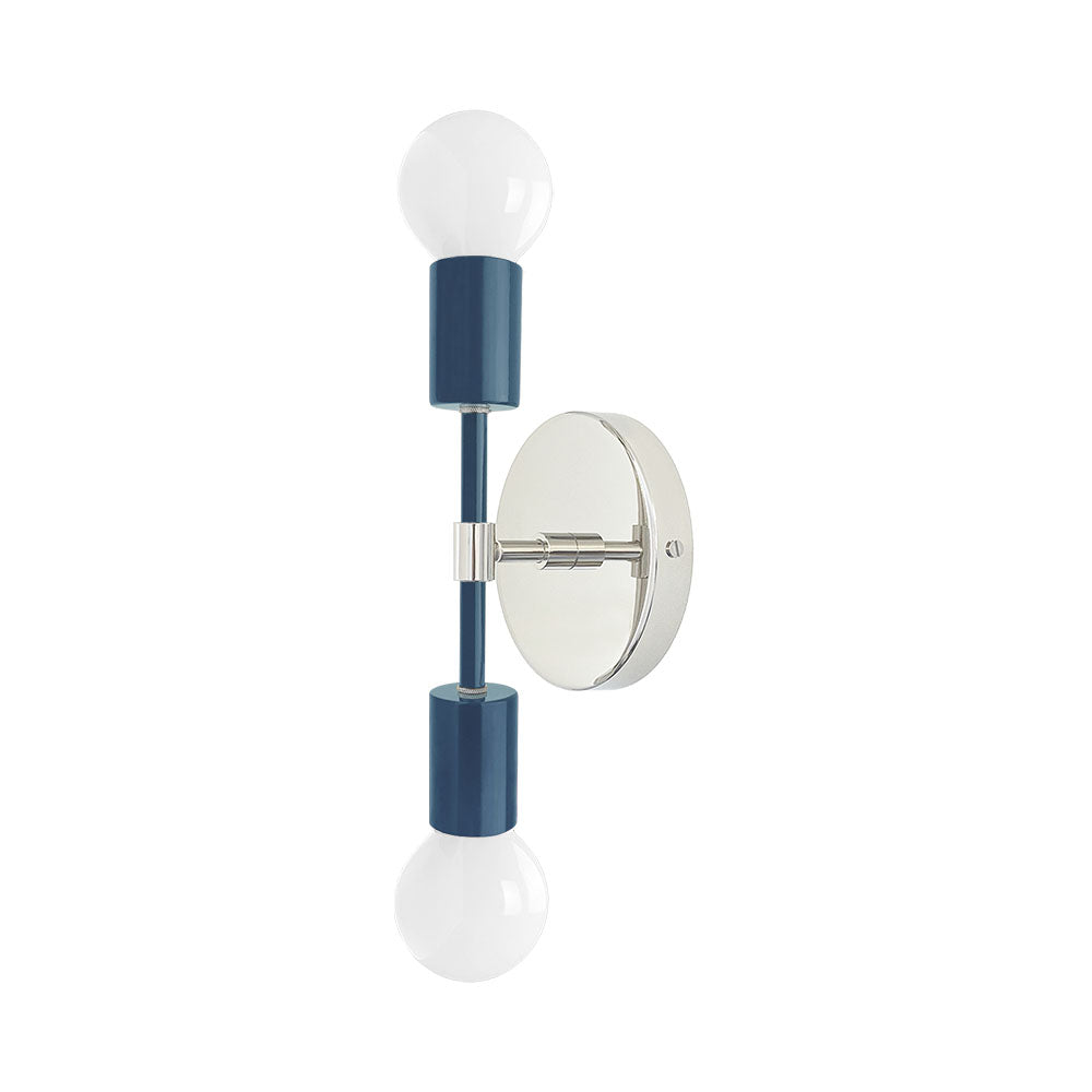 Nickel and slate blue color Scepter sconce 10" Dutton Brown lighting