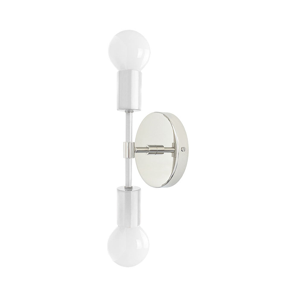 Nickel and white color Scepter sconce 10" Dutton Brown lighting
