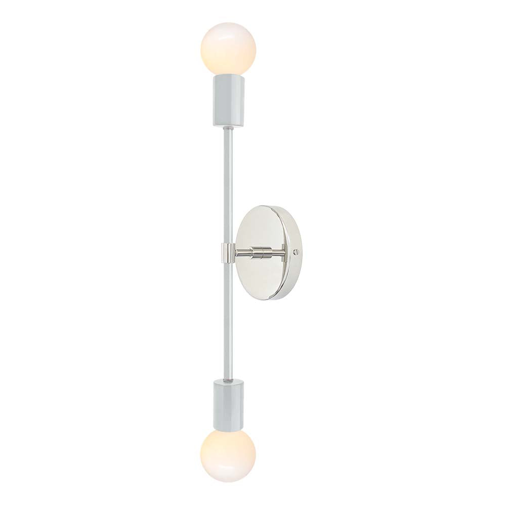 Nickel and chalk color Scepter sconce 18" Dutton Brown lighting