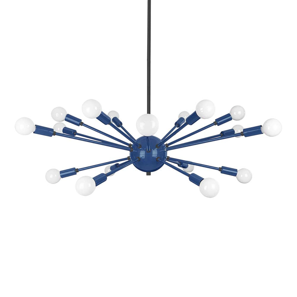 Black and cobalt color Elliptical Sputnik chandelier 32" Dutton Brown lighting