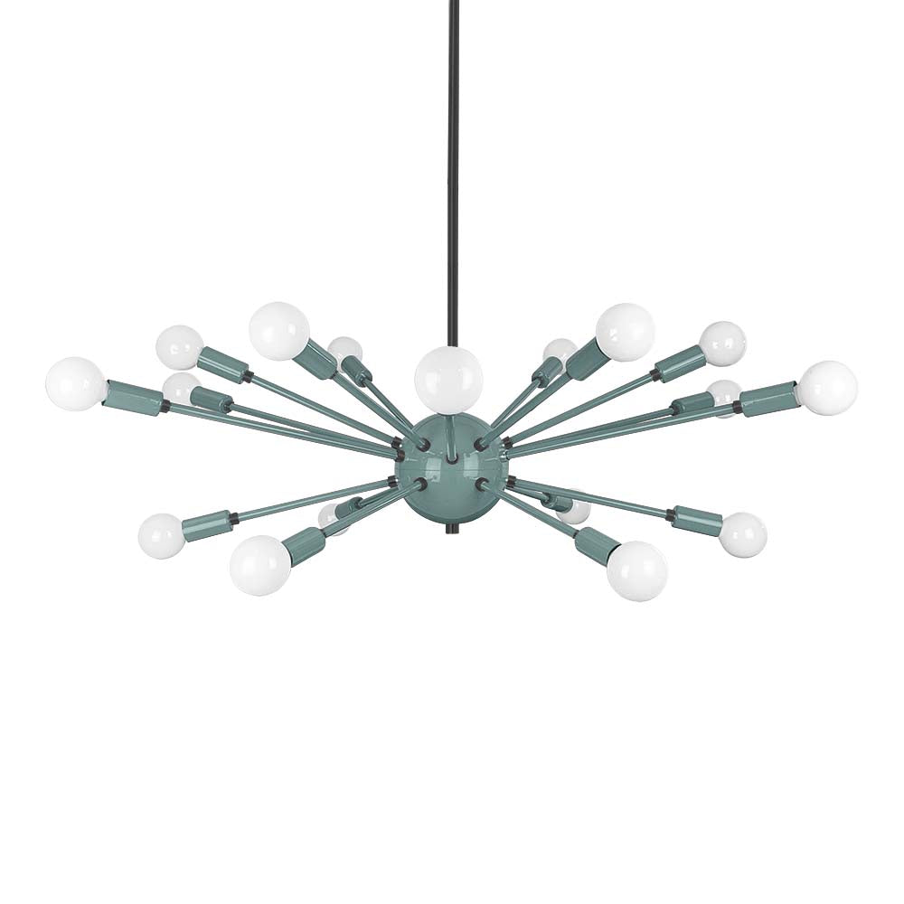 Black and lagoon color Elliptical Sputnik chandelier 32" Dutton Brown lighting
