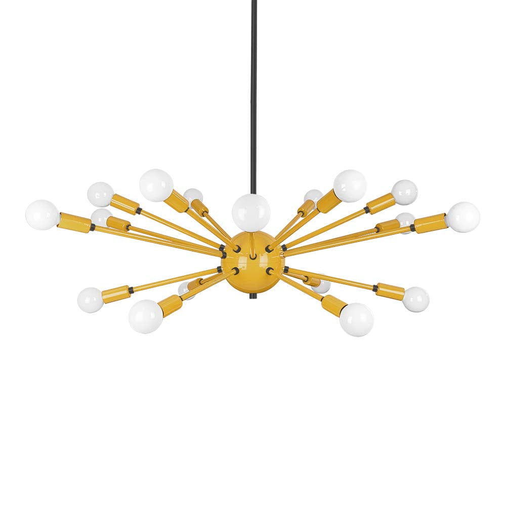 Black and ochre color Elliptical Sputnik chandelier 32" Dutton Brown lighting