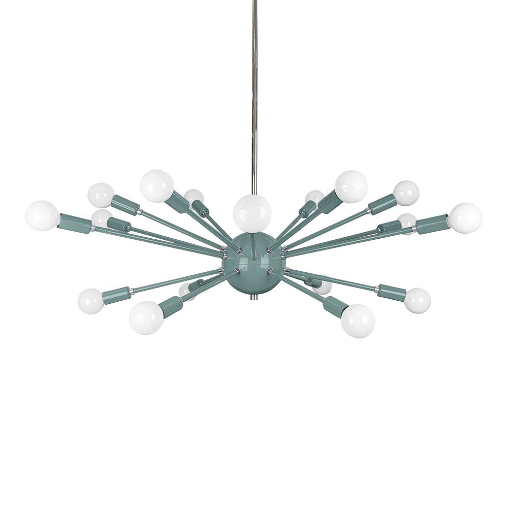 Nickel and python green color Elliptical Sputnik chandelier 32" Dutton Brown lighting