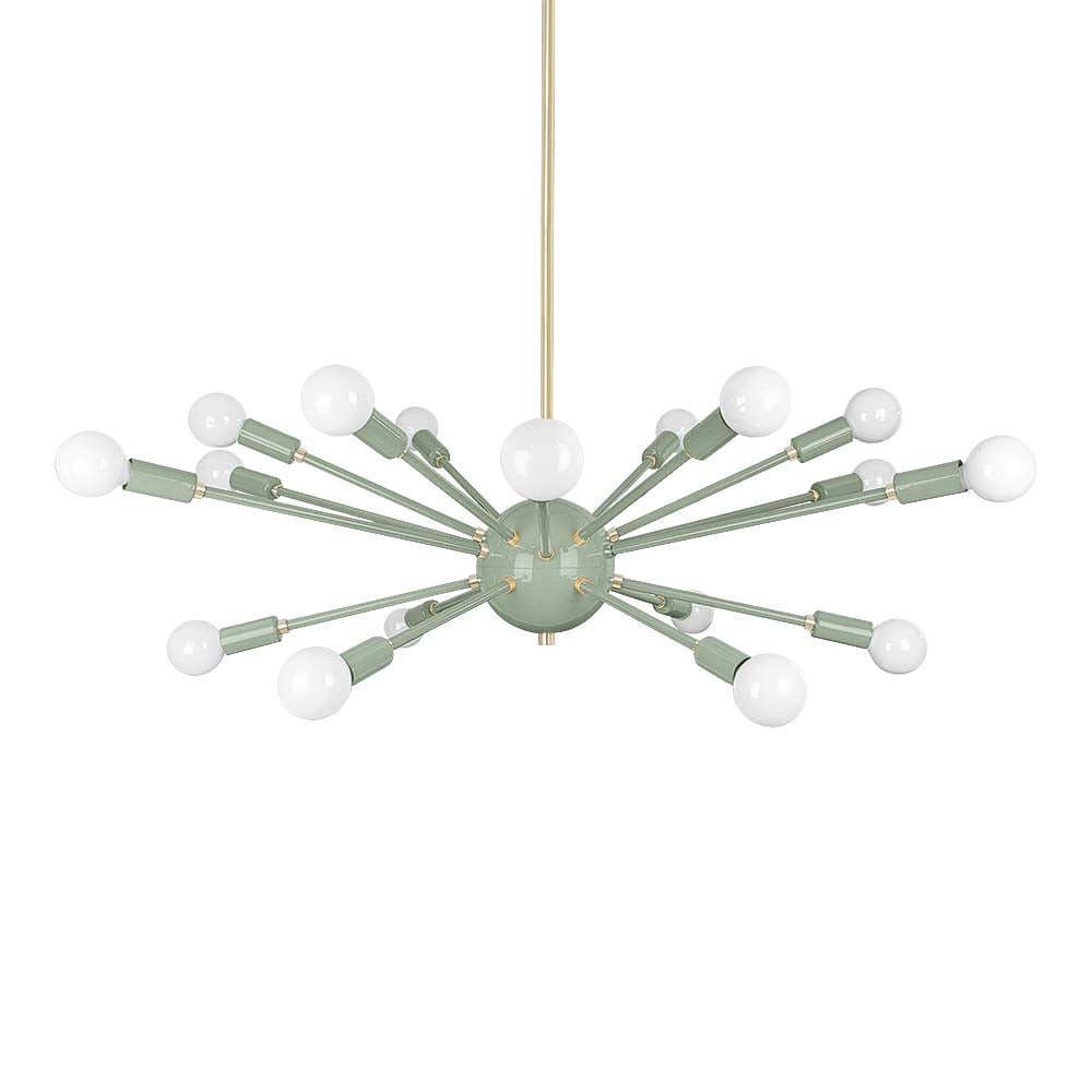Brass and spa color Elliptical Sputnik chandelier 32" Dutton Brown lighting