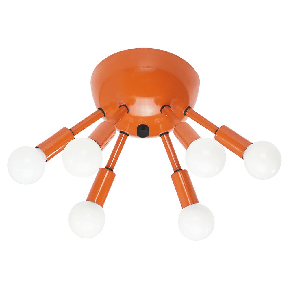 Black and orange color Sputnik flush mount Dutton Brown lighting