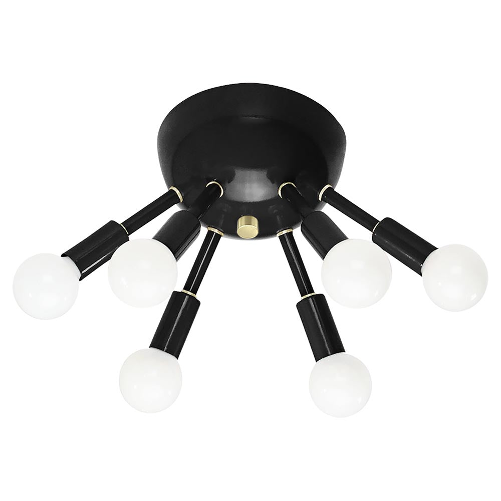 Brass and black color Sputnik flush mount Dutton Brown lighting