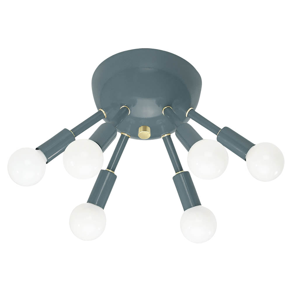Brass and lagoon color Sputnik flush mount Dutton Brown lighting
