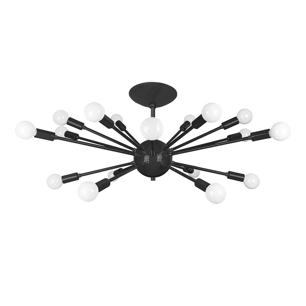 Black and black color Elliptical Sputnik flush mount 32" Dutton Brown lighting