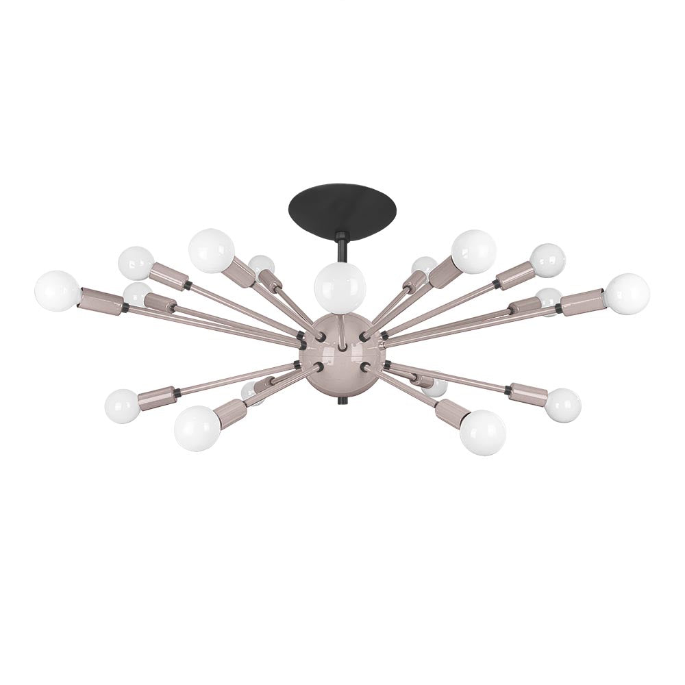 Black and barely color Elliptical Sputnik flush mount 32" Dutton Brown lighting