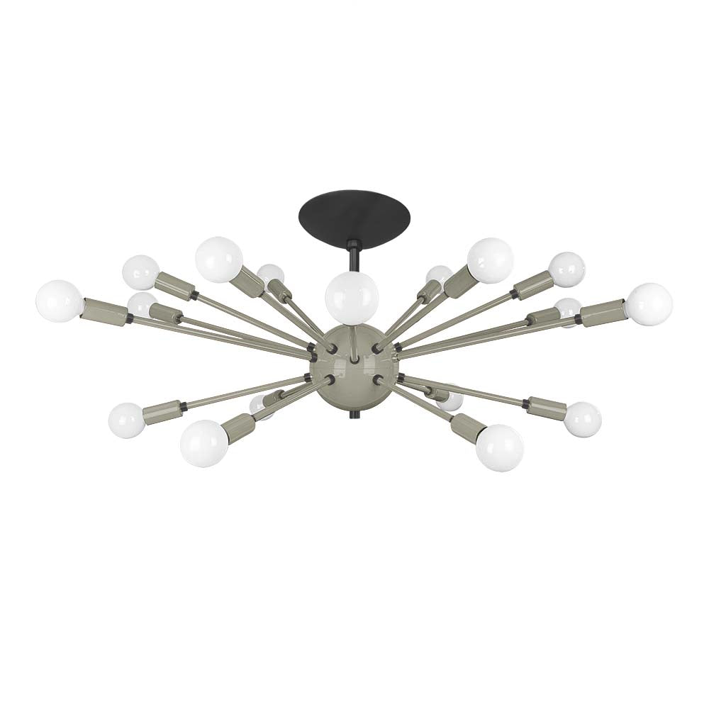 Black and spa color Elliptical Sputnik flush mount 32" Dutton Brown lighting