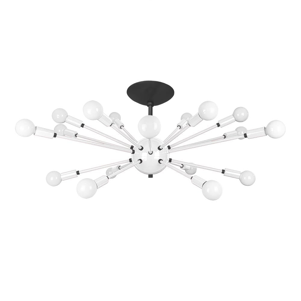 Black and bone color Elliptical Sputnik flush mount 32" Dutton Brown lighting