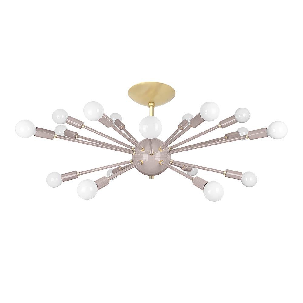 Brass and barely color Elliptical Sputnik flush mount 32" Dutton Brown lighting