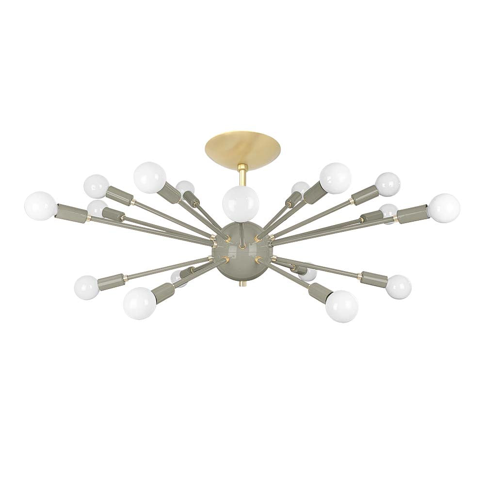 Brass and spa color Elliptical Sputnik flush mount 32" Dutton Brown lighting