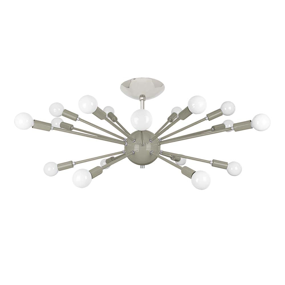 Nickel and spa color Elliptical Sputnik flush mount 32" Dutton Brown lighting