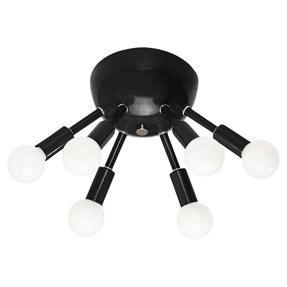 Nickel and black color Sputnik flush mount Dutton Brown lighting