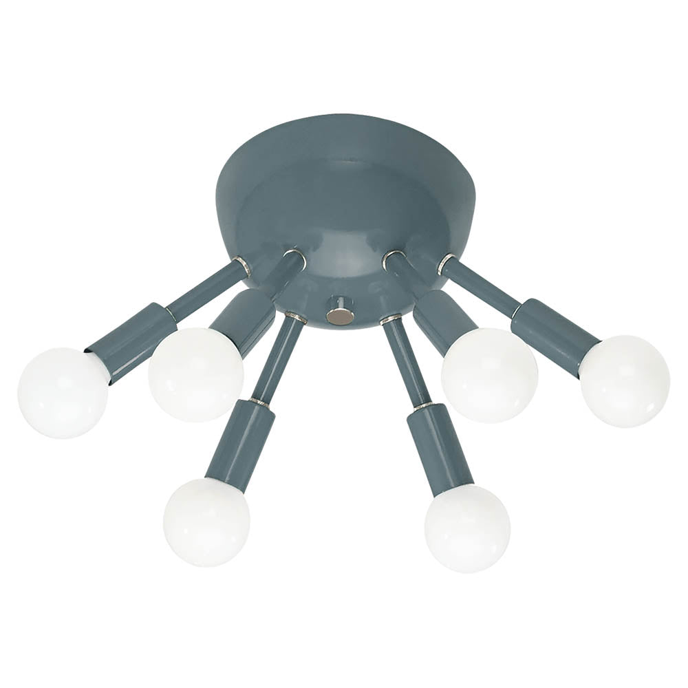 Nickel and lagoon color Sputnik flush mount Dutton Brown lighting