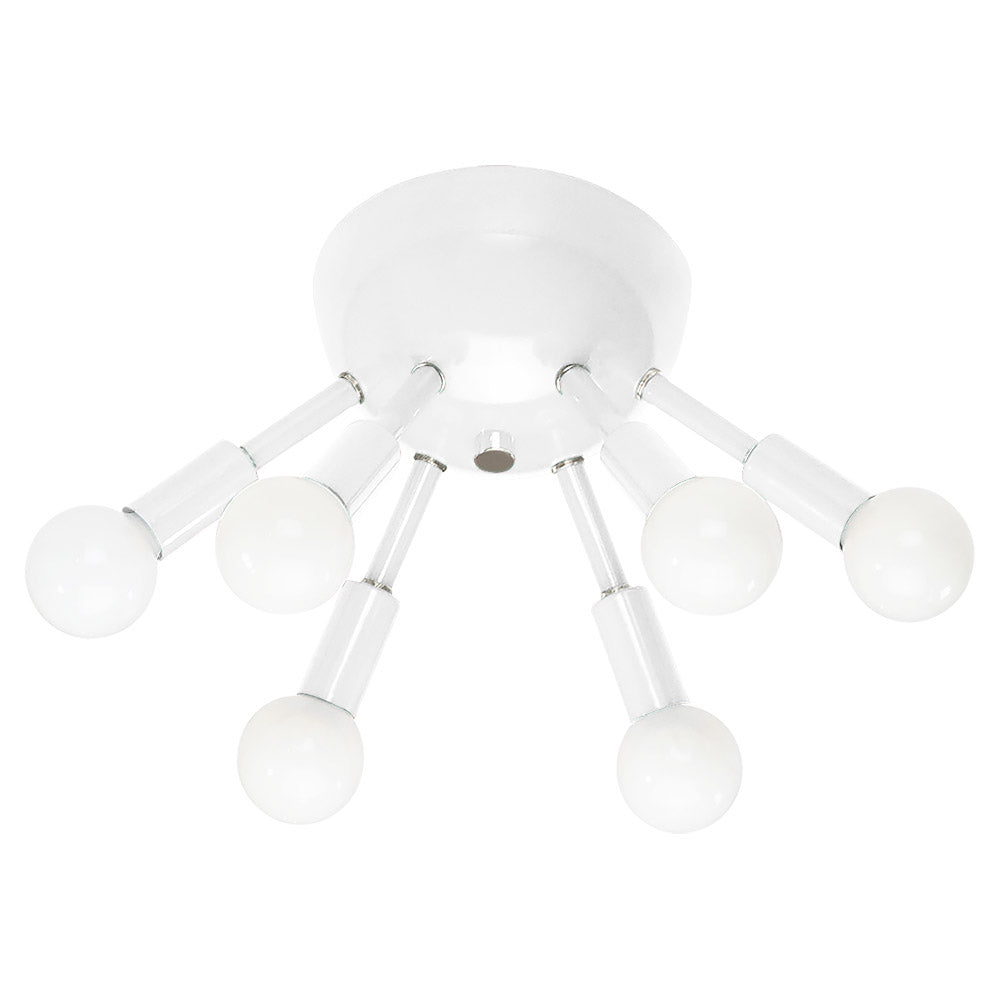 Nickel and white color Sputnik flush mount Dutton Brown lighting