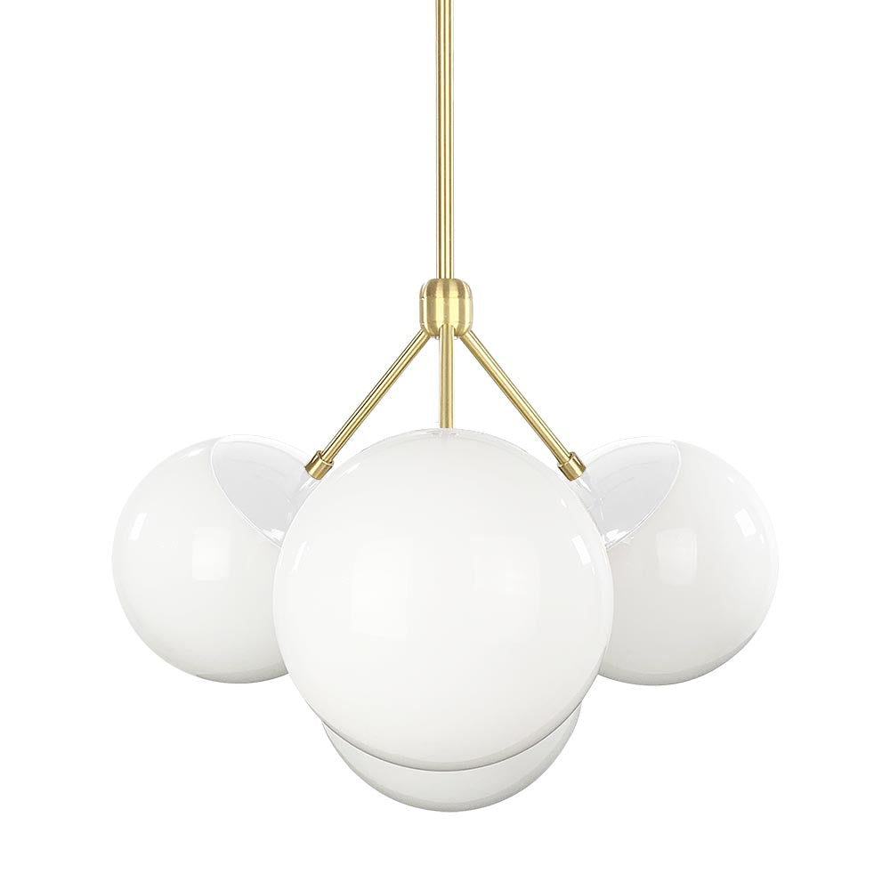 Brass and white color Tetra chandelier Dutton Brown lighting