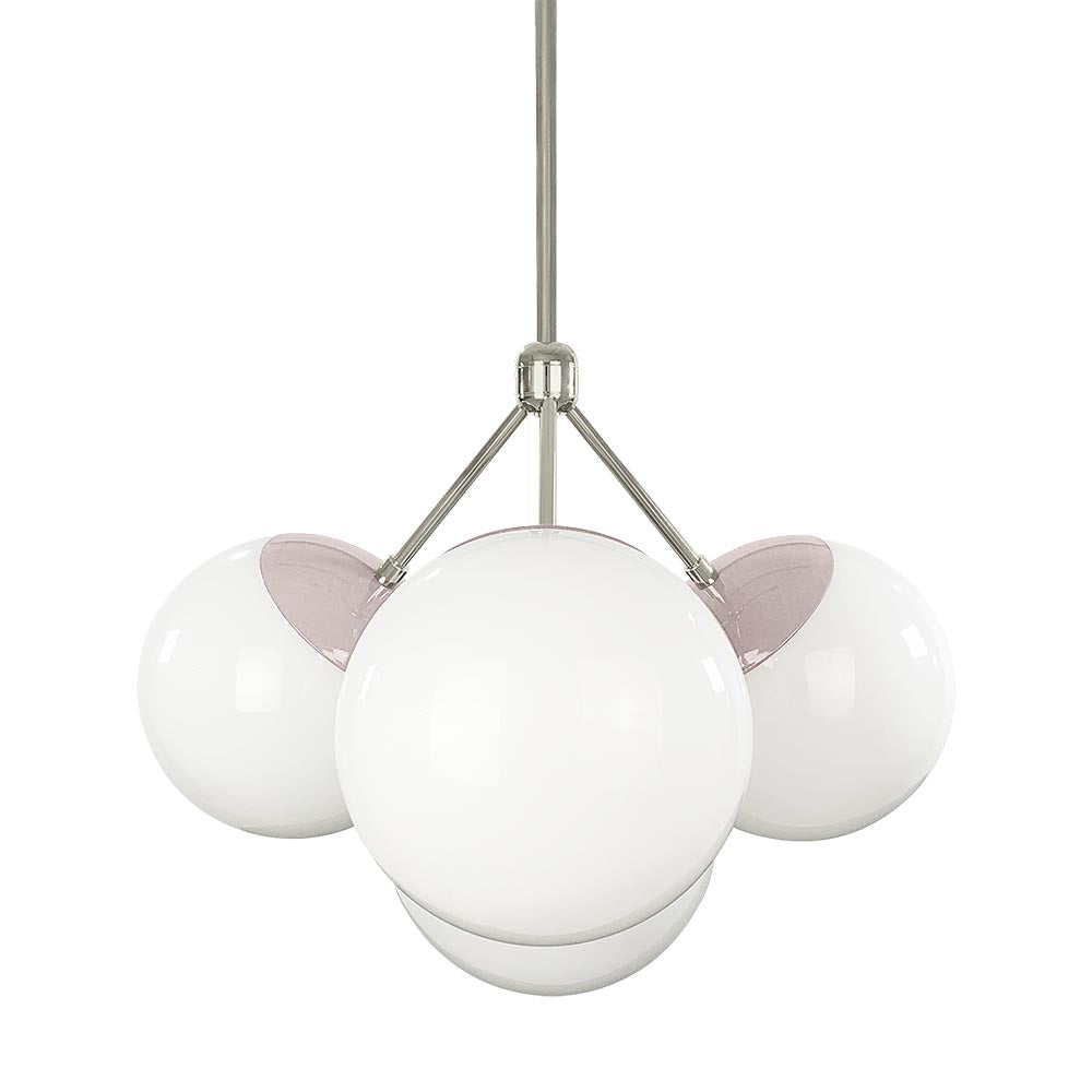 Nickel and barely color Tetra chandelier Dutton Brown lighting