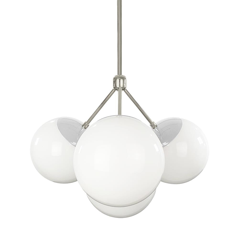 Nickel and white color Tetra chandelier Dutton Brown lighting