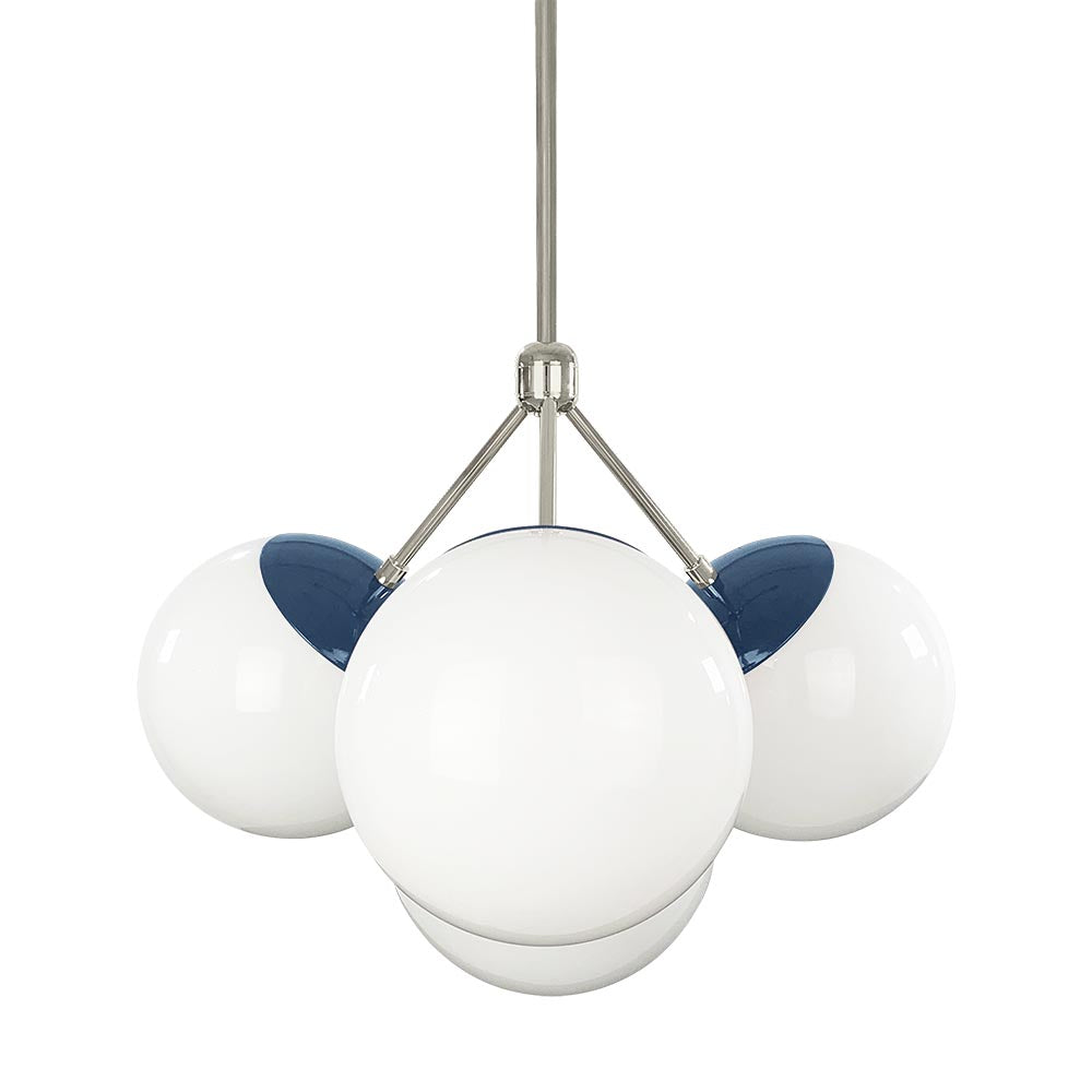 Nickel and white color Tetra chandelier Dutton Brown lighting